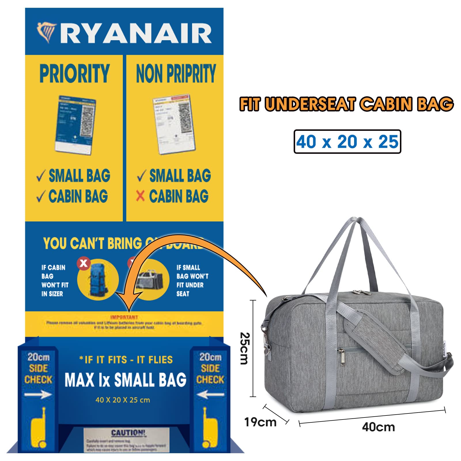 Ryanair flight cheap bag