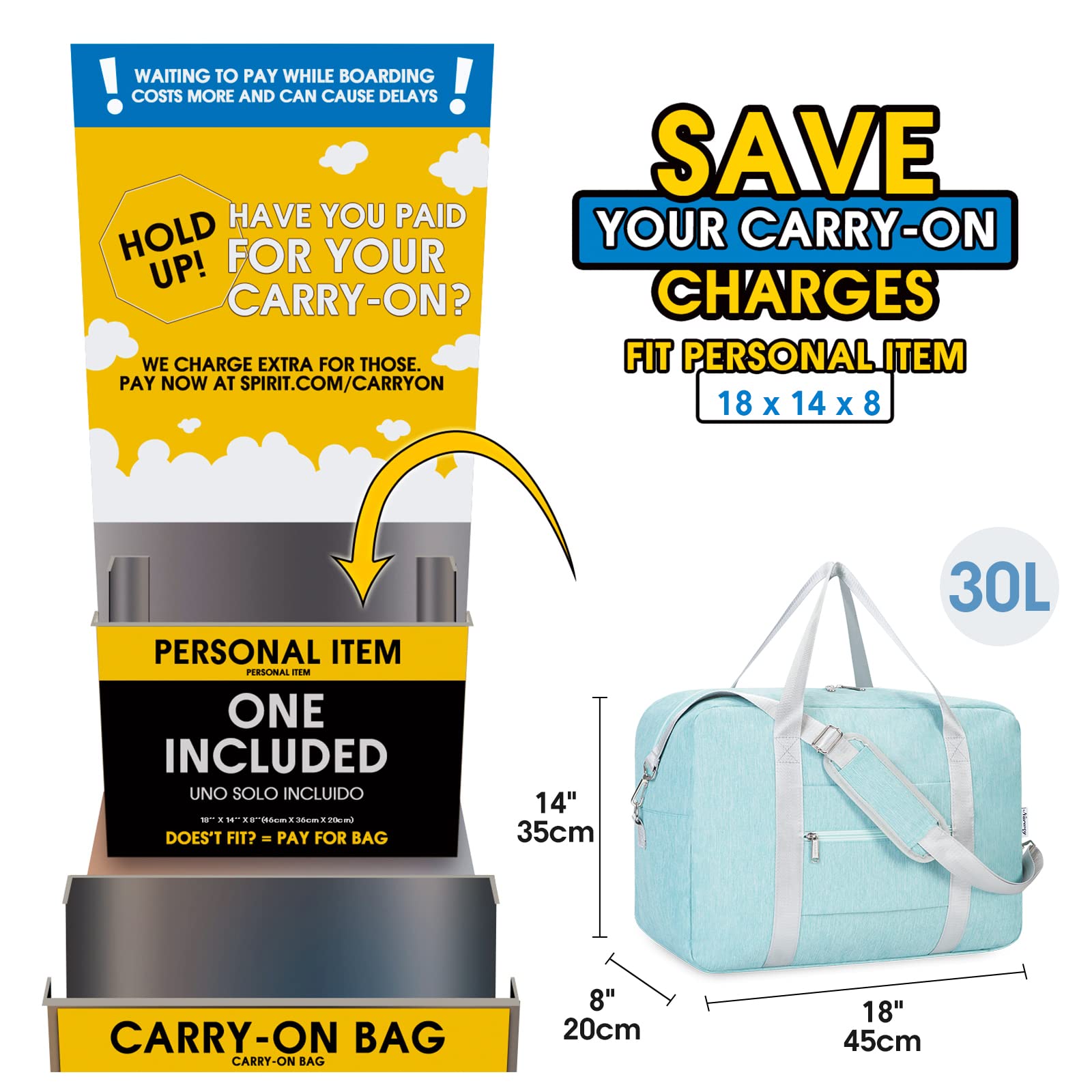 Narwey Airlines Approved Carry on Foldable Duffel Bag Sale narwey