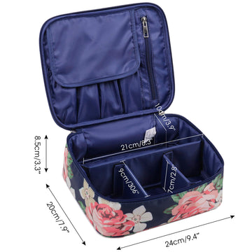 Zdew Travel Makeup Bag Large Cosmetic Bag Makeup Case Organizer For Women And Girls (Large, Blue Peony) Other