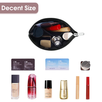  NigelMu Small Makeup Bag for Women,Leather Makeup