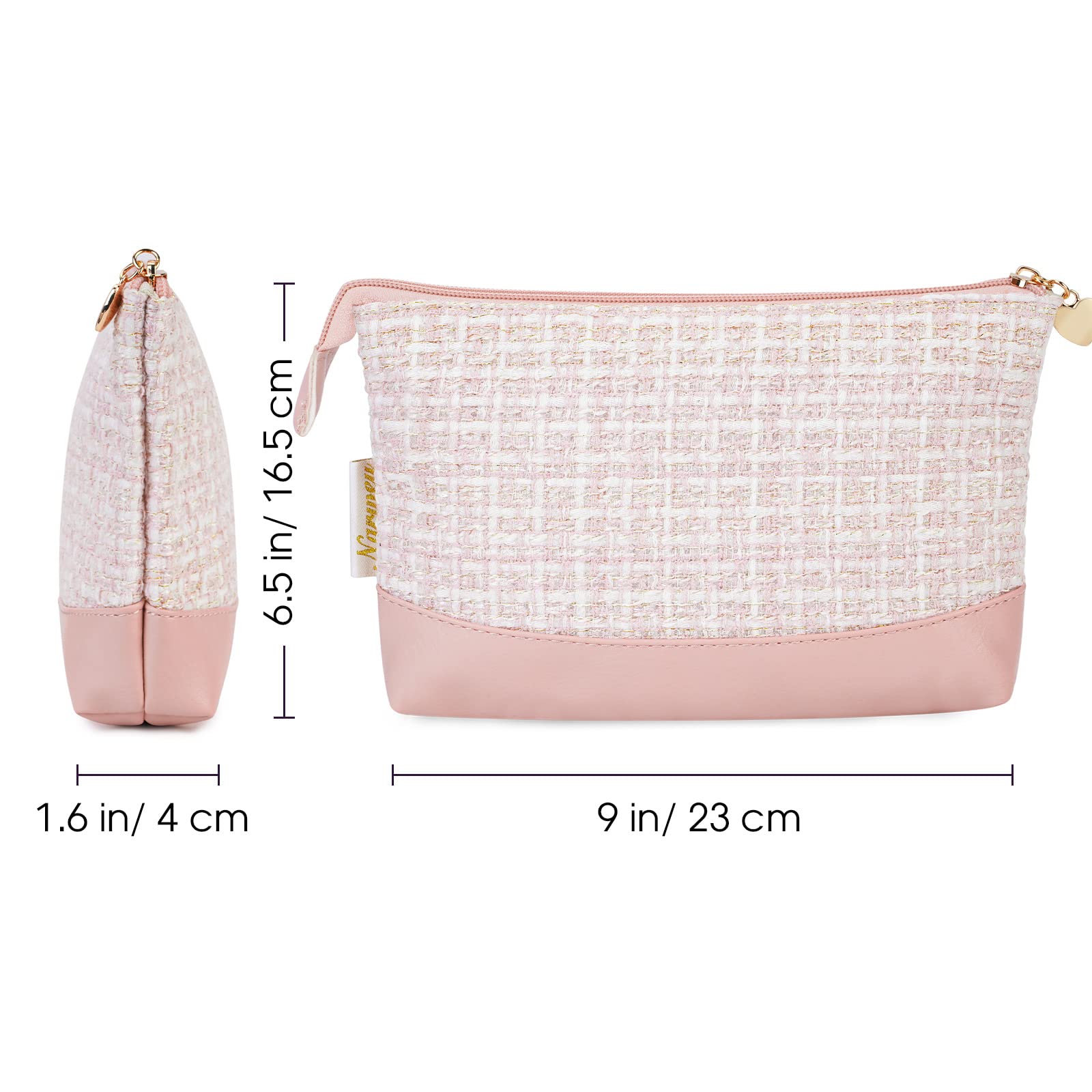 Tweed discount makeup bag