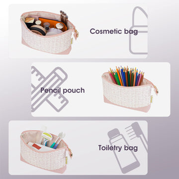 Medium Makeup Bag for Purse Travel Makeup Pouch Tweed bag Cosmetic Bag for  Women Girls – narwey